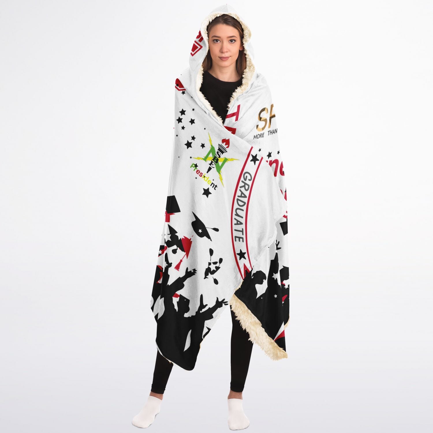 Teresa Hooded Blanket Sherpa - AOP