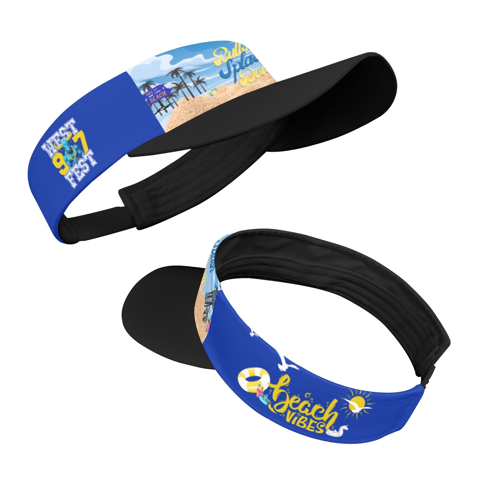 WEST FEST  Black Brim Sports Visor