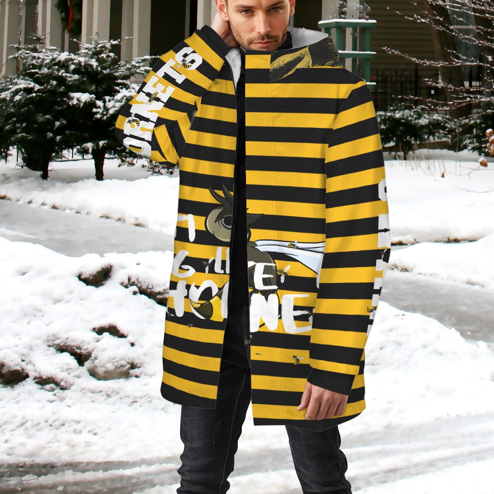STING LIKE A “HORNET” Mid-Length Hooded Coat