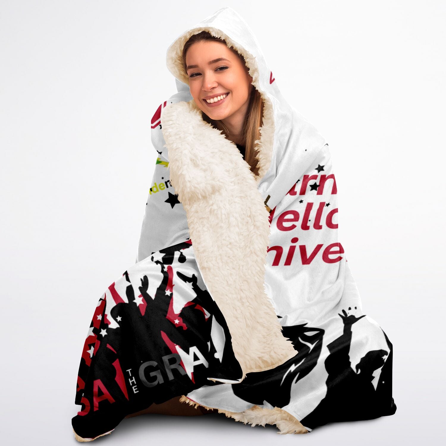 Teresa Hooded Blanket Sherpa - AOP