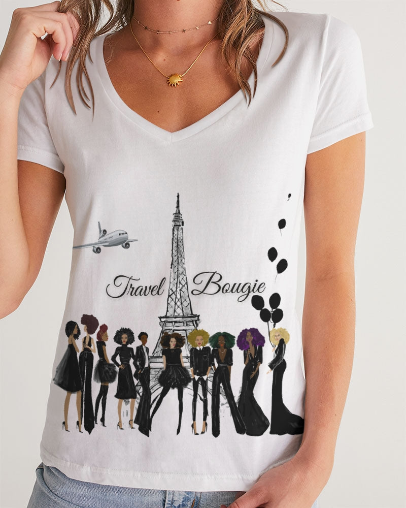 Travel Bougie Women's V-Neck Tee