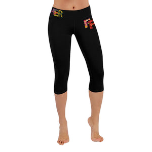 FLoral Fresh Low Rise Capri Leggings (Invisible Stitch).  (Sizes may run small)