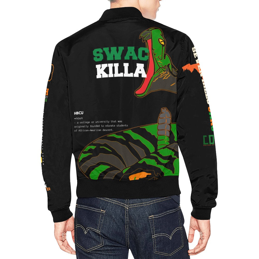 SWAC KILLA - RATTLER EDITION BLACK Bomber Jacket for Men