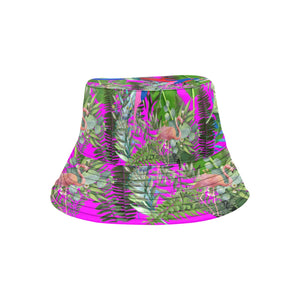 Perched Bucket Summer Hat / Birds of Paradise