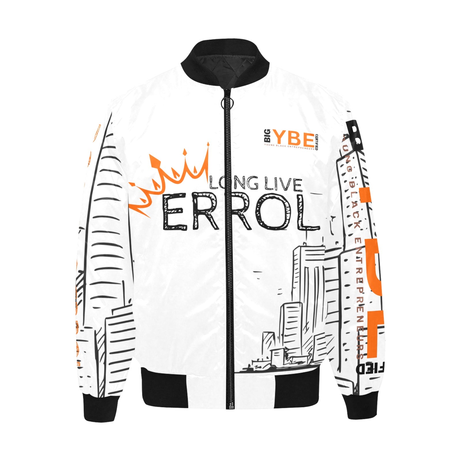 Errol All Over Print Quilted Bomber Jacket for Men (Model H33)