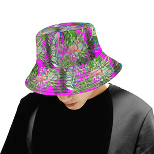 Perched Bucket Summer Hat / Birds of Paradise