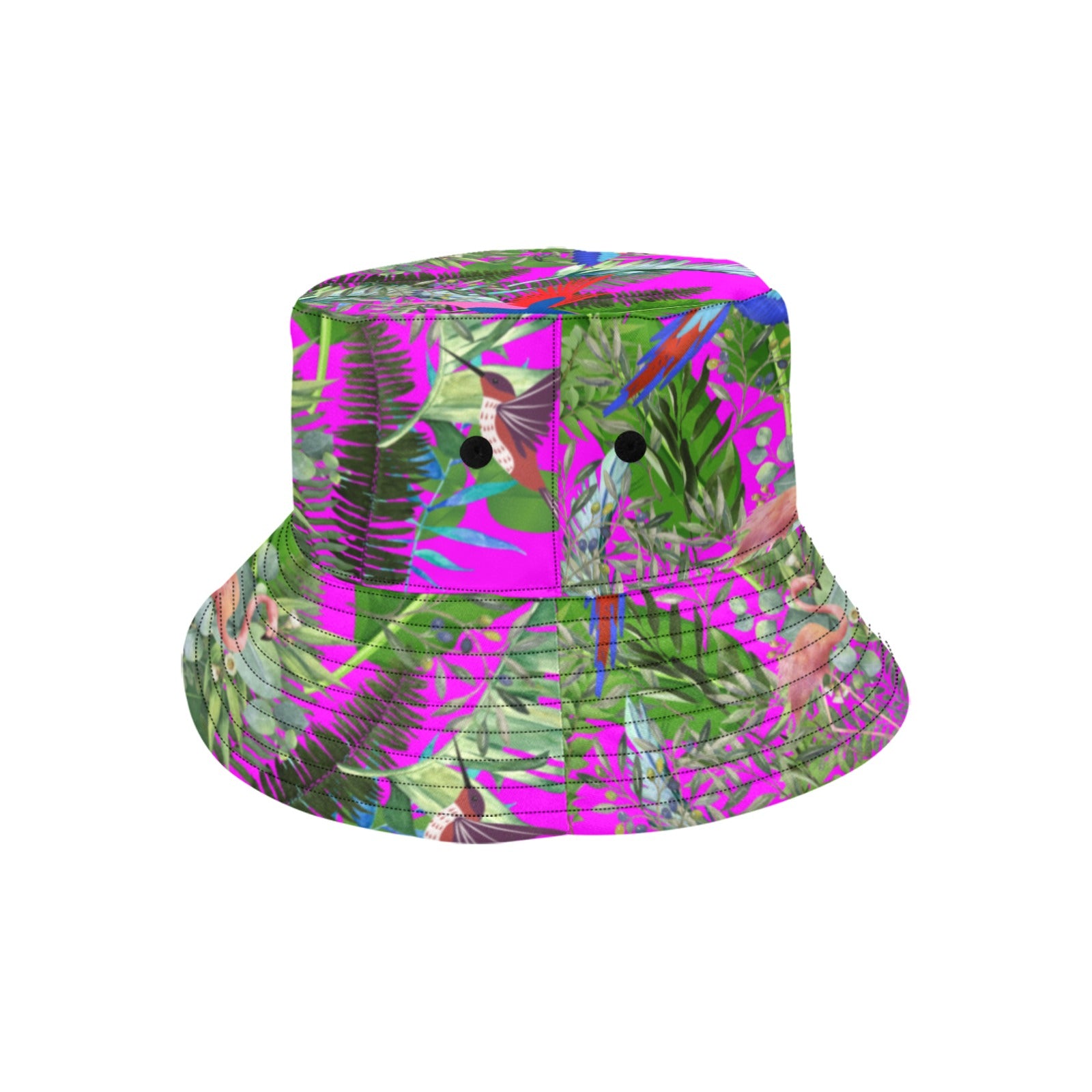 Perched Bucket Summer Hat / Birds of Paradise