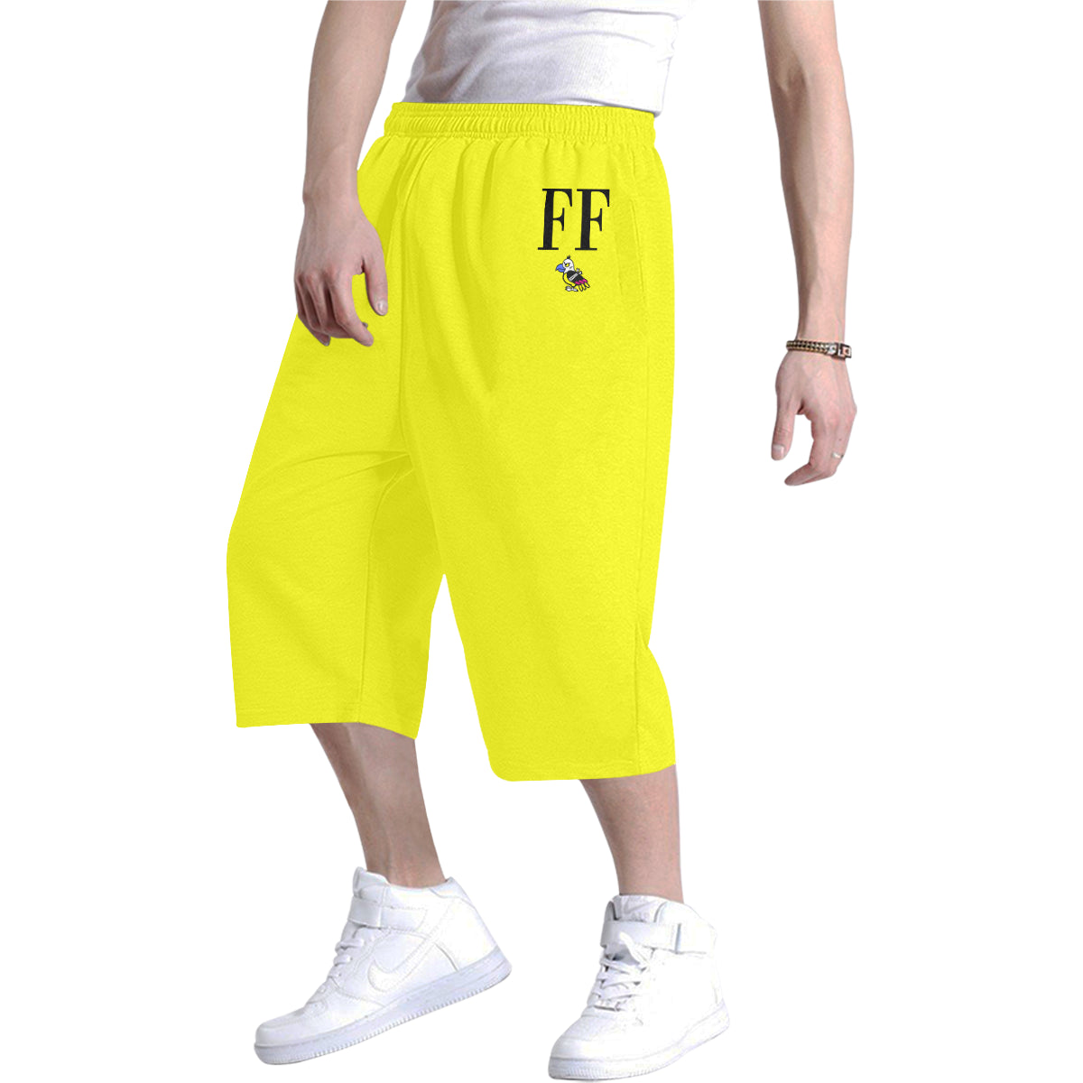 Canary Yellow Long Baggy Shorts