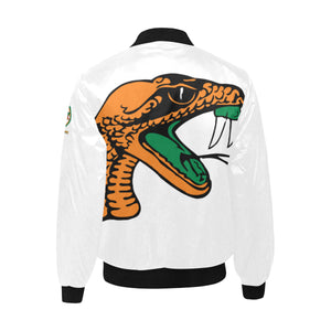 Go Rattlers White Quilted Bomber Jacket