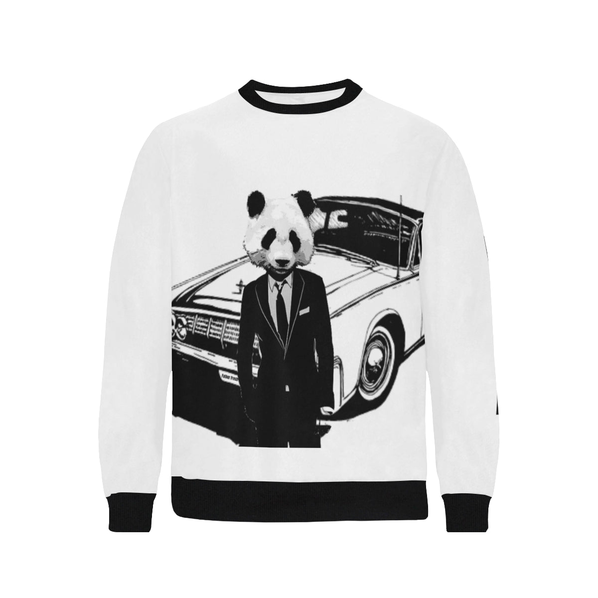 FF Minimalist Panda Fresh Men's Rib Cuff Crew Neck Sweatshirt