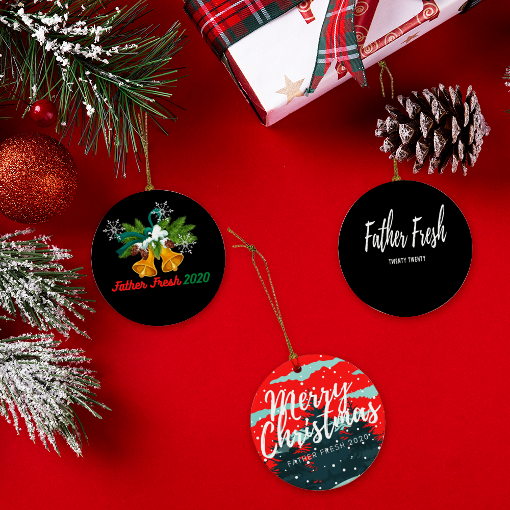 Christmas Ornaments Christmas Set of 3 Gifts Ceramic Christmas Tree Hanging Pendant Holiday Decorations