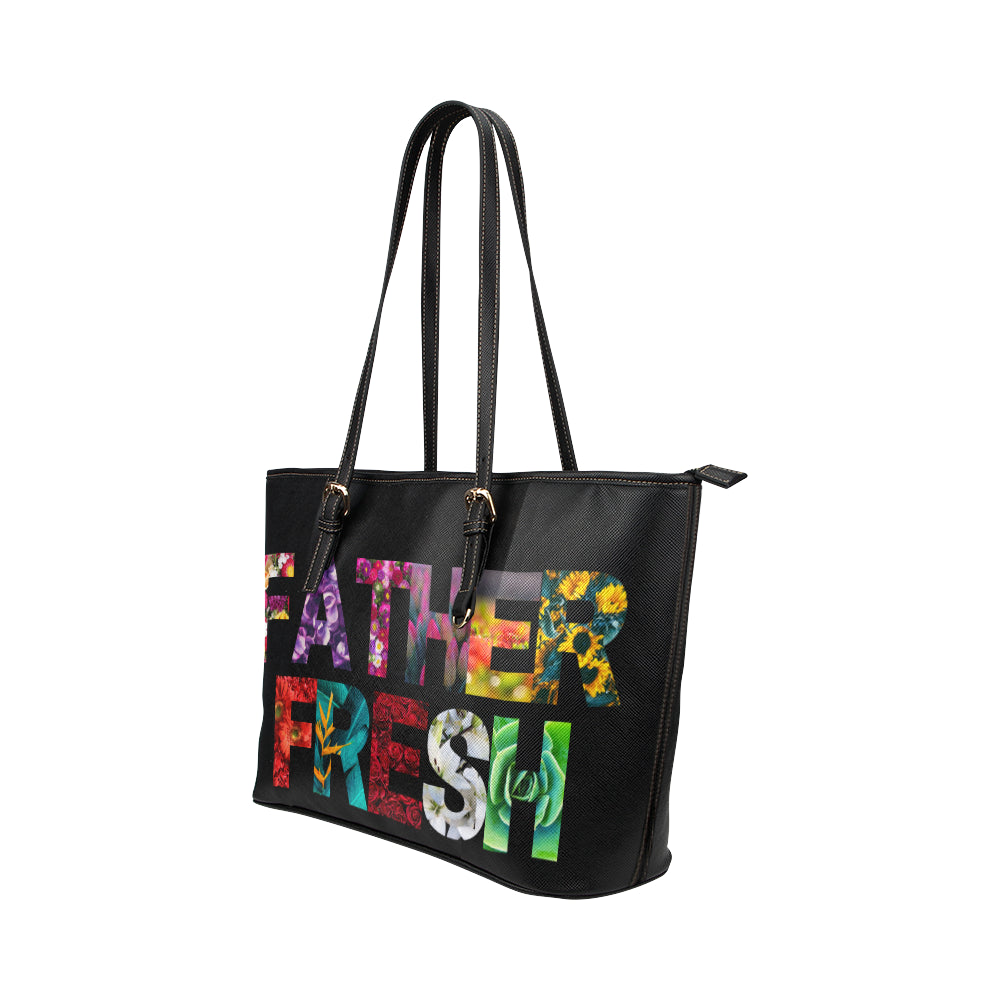 Father Fresh Floral Leather Tote Bag/Large