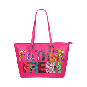 Father Fresh Floral Leather Tote Bag/Large