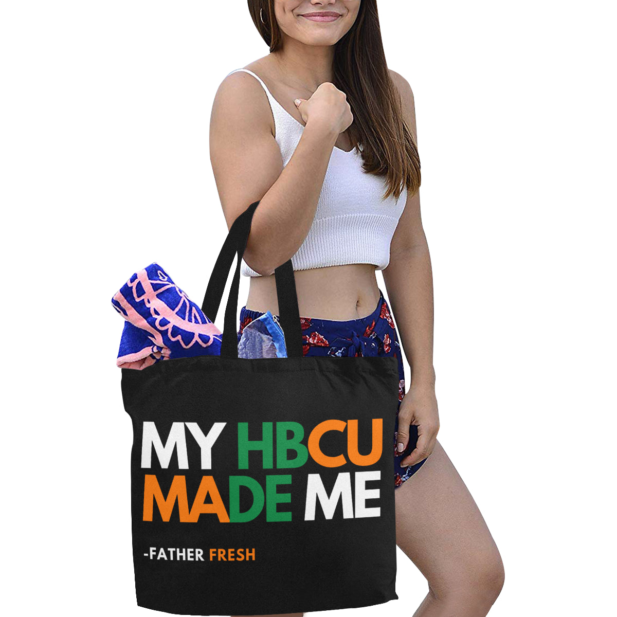 MY HBCU MADE ME Black Tote Bag/Large