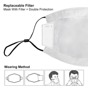 Stephanie's  - Custom Adjustable Face Cover with Multiple Spare Filters Non-medical