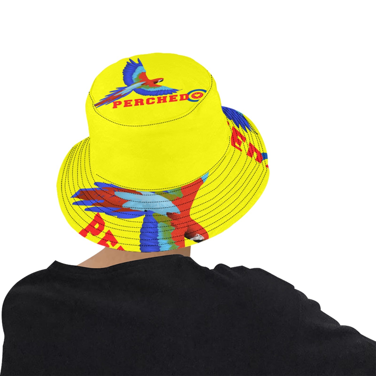 Perched Unisex Summer Bucket Hat / Canary Yellow