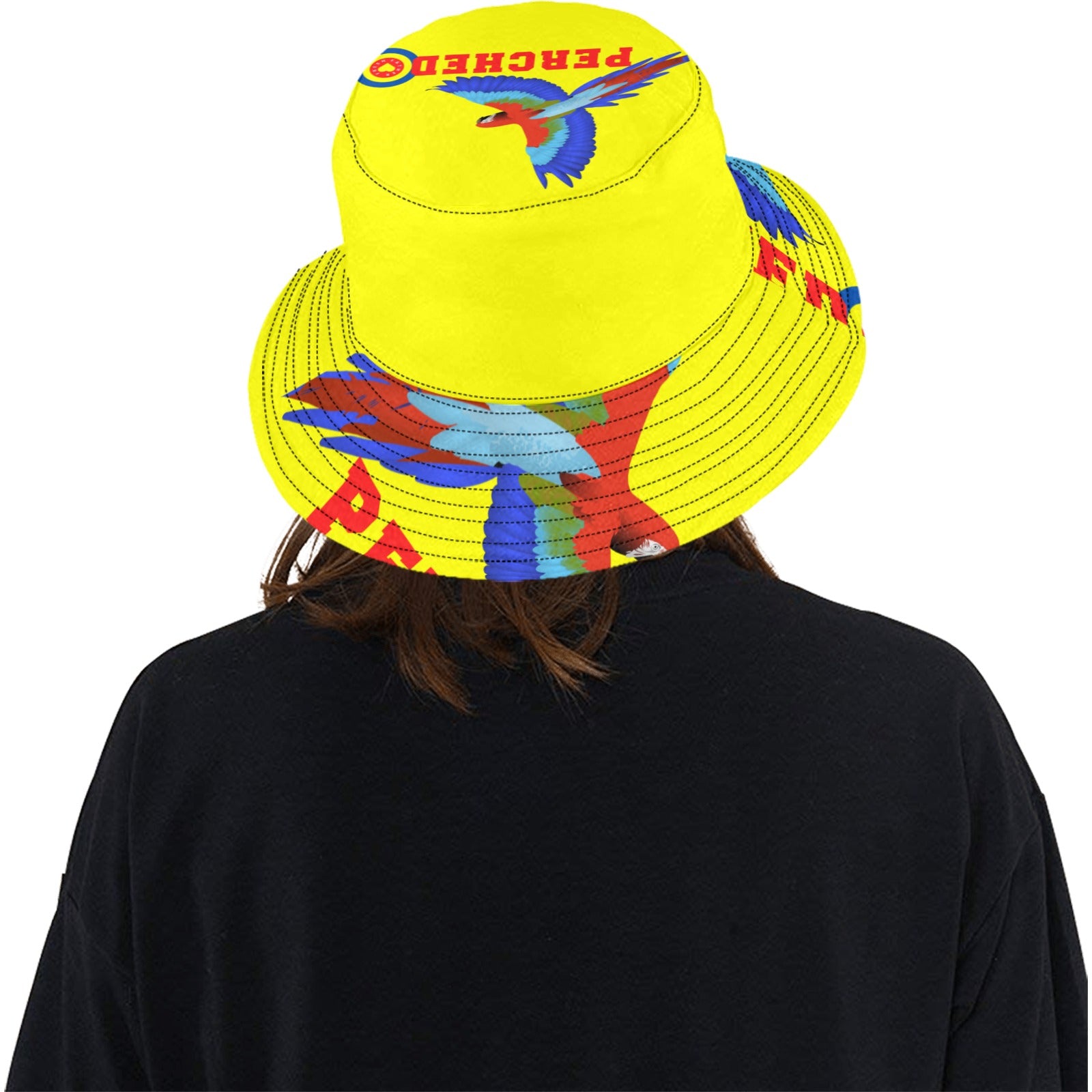 Perched Unisex Summer Bucket Hat / Canary Yellow